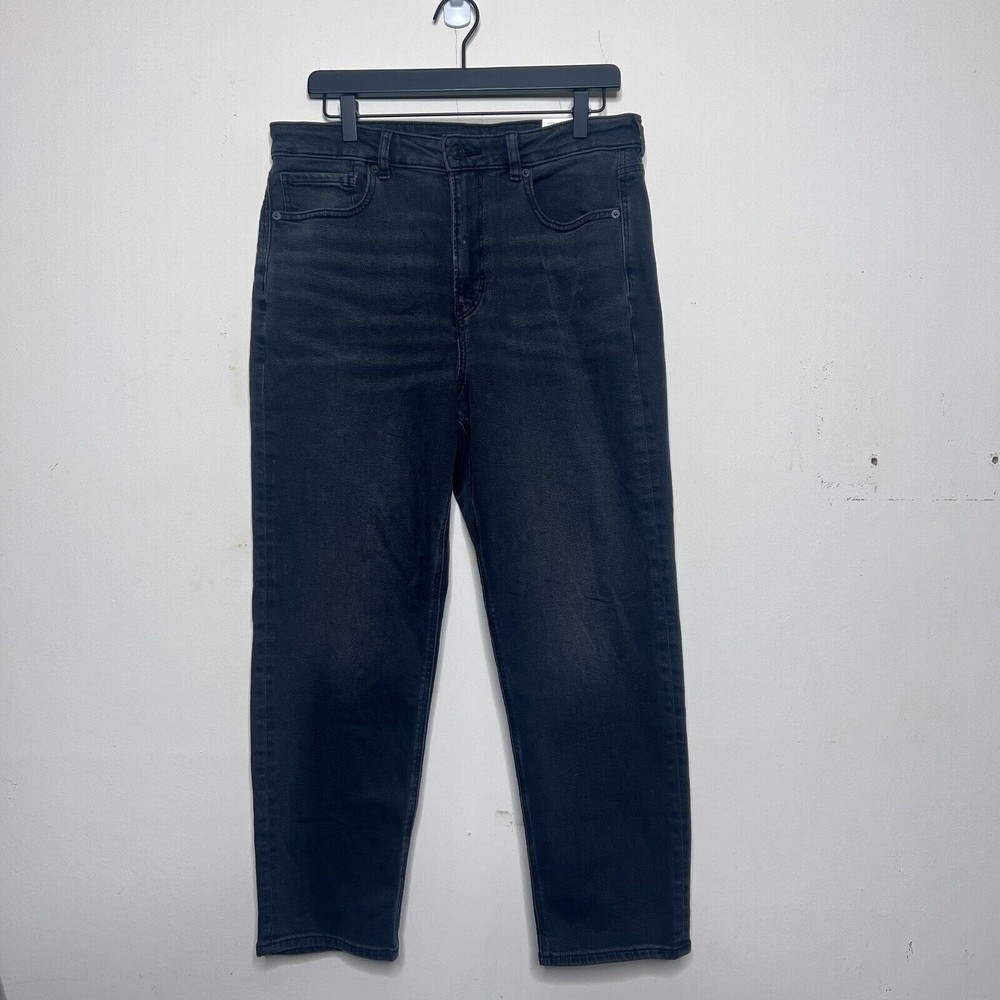 American Eagle Women's US 12 High Waisted Mom Jean (Charcoal Gray)